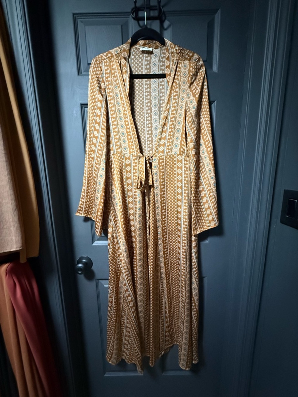 Anthropologie Storia Boho Tie-Waist Maxi Dress